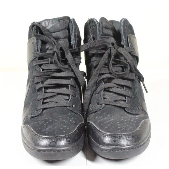 Nike Dunk Sky Hi Black Out Hidden Wedge Suede Shoes 528899-004 Women Size 7 - Picture 3 of 8